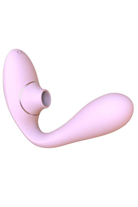 2 en 1 stimulateur de clitoris sur membrane et vibromasseur point G USB violet flexible rose DINA - WS-NV017PNK