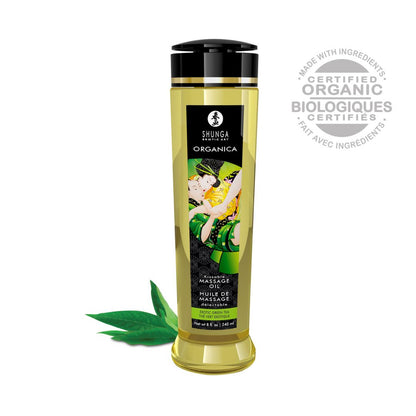 Huile de massage organique - Thé vert - 240 ml