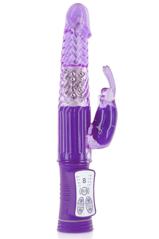 Vibromasseur rabbit violet 2 moteurs et billes rotatives USB - CC5702010201