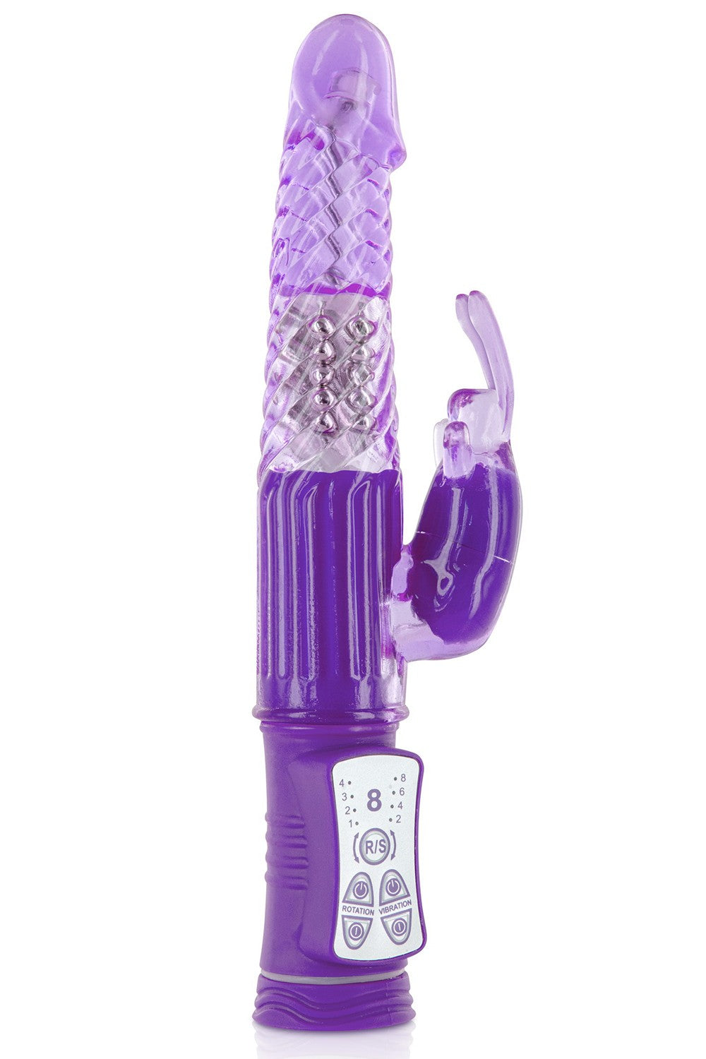 Vibromasseur rabbit violet 2 moteurs et billes rotatives USB - CC5702010201