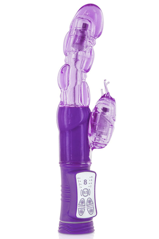 Vibromasseur rabbit violet tête rotative USB - CC5702020201